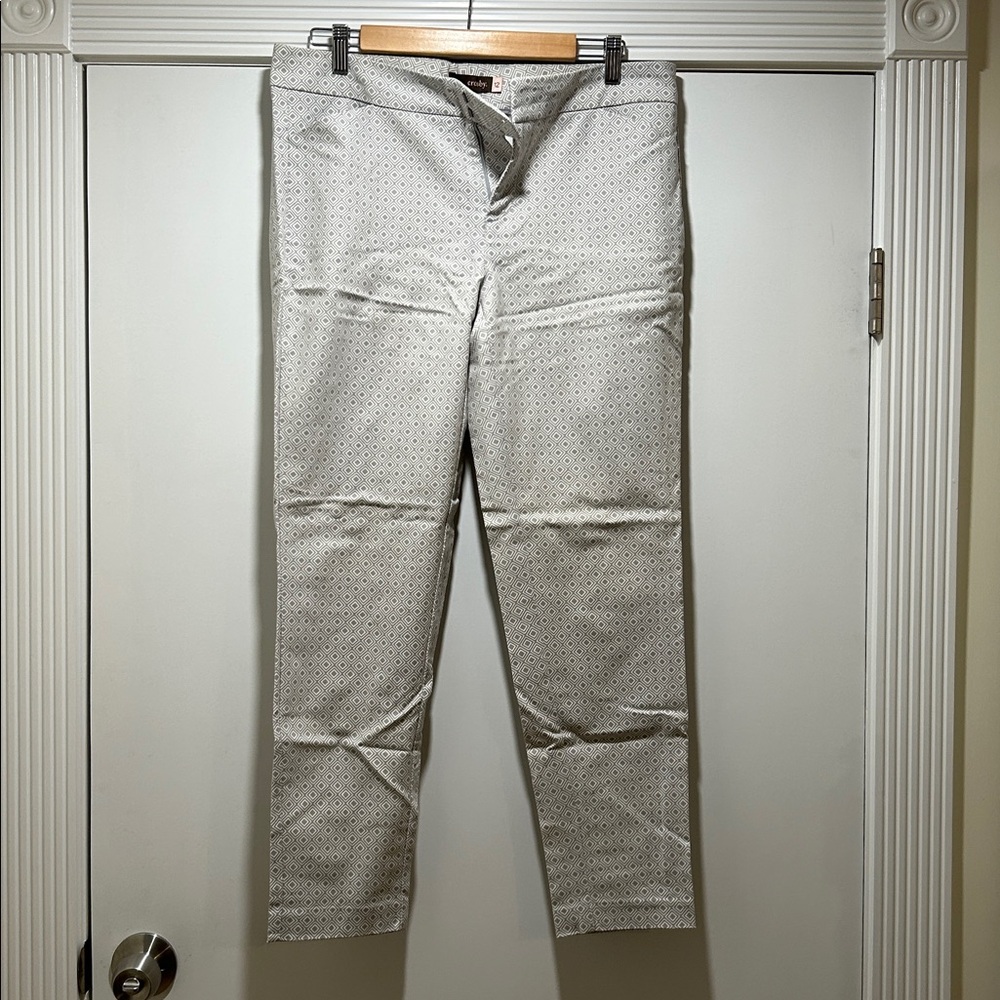 Crosby Ivory Dotted Straight Leg Pants